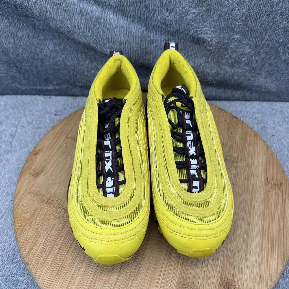 Nike Air Max 97 Shoes Boys Size 5Y Yellow Black Running Sneakers BV1242-700